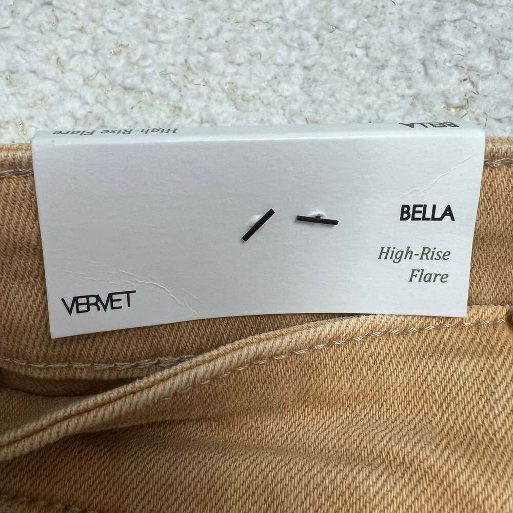 Vervet Bella High-rise Flare Size 32 Tan Women's Jeans Los Angeles Distress NWT - Picture 4 of 10